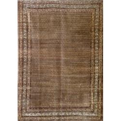 Senneh Rug, Second Quarter 20th Century, Red ground with horizontal rolls of bothehs within a...