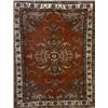 Image 1 : Fereghan Rug, Post 1950, Red ground with leafage and floral spray field centering a shaped me...