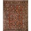 Image 1 : Sarouk Rug, Circa 1940, Red ground with floral spray field within a floral spray and palmette...