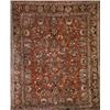 Image 1 : Sarouk Rug, Circa 1940, Red ground with floral spray field within a floral spray and palmette...