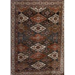 Kuba Rug, Second Quarter 20th Century, Having a diagonal stepped medallion field enclosing fl...