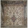 Image 1 : Kerman Rug, Circa 1950, Beige ground with floral spray field centering a pulled, medallion...