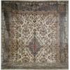 Image 1 : Kerman Rug, Circa 1950, Beige ground with floral spray field centering a pulled, medallion...