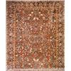 Image 1 : Sarouk Rug, Circa 1940, Red ground with floral spray field within a palmette and, trellisin...