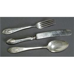 Rogers, Lunt & Bowlen Sterling Flat Table Service, Greenfield, MA, Mount Vernon Pattern, Introd...
