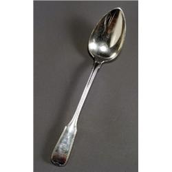 American Silver Serving Spoon, J & I Cox, New York, Circa 1817-1853, In the Fiddle and Thread...