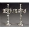Image 1 : Pair of German Rococo Style Weighted Silver Seven-Light Convertible Candelabra, Circa 1900, E...