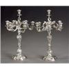 Image 1 : Pair of German Rococo Style Weighted Silver Seven-Light Convertible Candelabra, Circa 1900, E...