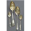 Image 1 : Two Pairs of English Parcel Gilt Silver Berry Spoons and Seven Teaspoons, The first pair of ber...