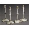 Image 1 : Set of Four George III Gilt Metal Mounted Enamel Candlesticks, Late 18th Century, Each with p...