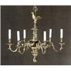 Image 1 : Dutch Rococo Style Brass Six-Light Chandelier, 20th Century, Electrified., Height: 26-1/4 i...