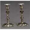 Image 1 : Pair of George II Paktong Candlesticks, Circa 1750, Each having a flared foliate-cast bobFche...