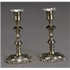 Image 1 : Pair of George II Paktong Candlesticks, Circa 1750, Each having a flared foliate-cast bobFche...