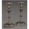 Image 1 : Pair of George II Paktong Candlesticks, Circa 1750, Each having a lobed bobFche above a knopp...