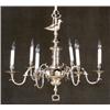 Image 1 : Anglo-Dutch Rococo Style Paktong-Type, Six-Light Chandelier, Early 20th Century, Electrifie...