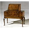 Image 1 : George I Style Burl Walnut Slant-Front Bureau, Mid-20th Century, Some repairs to veneer., H...