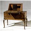 Image 2 : George I Style Burl Walnut Slant-Front Bureau, Mid-20th Century, Some repairs to veneer., H...