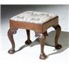 Image 1 : George III Style Mahogany Stool, 20th Century, Height: 18 in (45.7 cm);, Width of seat: 17-...