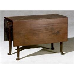 George III Mahogany Drop-Leaf Table, Circa 1770, Crack to one foot; losses to rule joints....