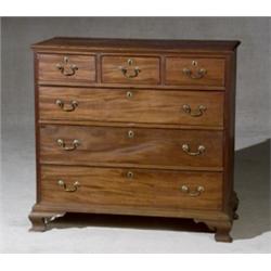 George III Mahogany Chest of Drawers, Circa 1770-1790, Brasses probably original. Top and fee...