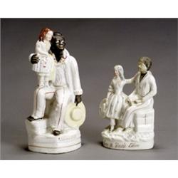 English & Continental Ceramics, Two Staffordshire Figural Groups of Uncle Tom, and Eva, Mid...