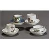 Image 1 : Group of Four Continental Porcelain Cups and Saucers, The first two, H÷chst, circa 1770, the fi...