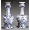 Image 1 : Pair of Dutch Delft Blue and White Vases, Early 20th Century, Each with underglaze blue maker...