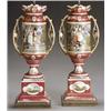 Image 1 : Pair of Vienna-Type Porcelain Urns, Early 20th Century, Each decorated with a marriage scene...