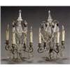 Image 1 : Pair of Continental Rococo Style Brass and Cut-Glass Four-Light Candelabra, First Quarter 20th...