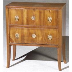 Biedermeier Cherry Side Cabinet, Circa 1825, Having a hinged fall front opening to view a she...