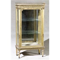 Louis XVI Style Giltwood Vitrine, Early 20th Century, The bevelled glass front and sides encl...