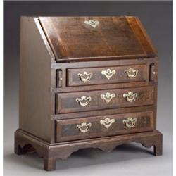 Chippendale Style Burl Maple Inlaid Maple Diminutive Slant-Front Desk, New England, Probably Ma...