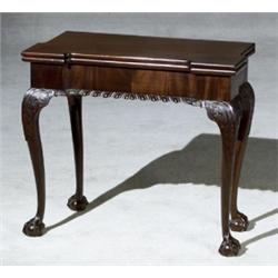 Chippendale Style Mahogany Fold-Top Card Table, In the Philadelphia Style, Early 20th Century...