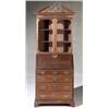 Image 1 : Chippendale Style Walnut Slant-Front Secretary Bookcase, Late 19th-Early 20th Century, The up...