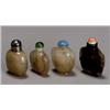 Image 1 : Group of Four Chinese Agate 'Floater' Snuff Bottles, 18th-19th Century, One with metal-mounte...