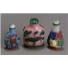 Image 1 : Group of Three Chinese Overlaid Glass Snuff Bottles, 19th Century, The first, green-overlaid...