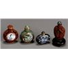 Image 1 : Group of Four Chinese Snuff Bottles, 20th Century, Two cinnabar lacquered, one carved with fi...