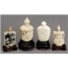 Image 1 : Group of Six Chinese Ivory Snuff Bottles, Late 19th-20th Century, The first, a dark green and...