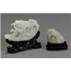 Image 1 : Two Chinese Pale Celadon, Jade Carvings, 18th-19th Century, The first, a recumbent mandarin...