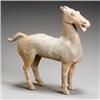 Image 1 : Chinese Red Painted Gray Pottery, Figure of a Horse, Han Dynasty (206 B.C.-220 A.D.), Resto...