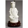 Image 1 : Chinese Blanc-de-Chine Figure of Seated Guanyin, 20th Century, Mounted as a lamp. Chip to rob...