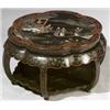 Image 1 : Chinese Polychrome Decorated and Incised Gilt Black Lacquer Low Foliate Table, 20th Century,...