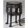 Image 1 : Chinese Marble Inset Top Hongmu Stand, Circa 1900, Some cracks and losses., Height: 32 in (...