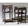 Image 1 : Two Chinese Marble Inset Top Hongmu Stands, Circa 1900, Each with some cracks and losses.,...