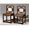 Image 1 : Pair of Chinese Gray Marble Inset Hongmu Side Chairs, Circa 1900, Each with some losses., $...