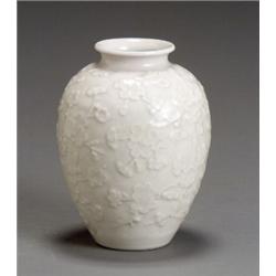 Japanese Molded Ivory, Glazed Vase, Signed Dai Nihon Seifu, Meiji Period (1868-1912), Decor...