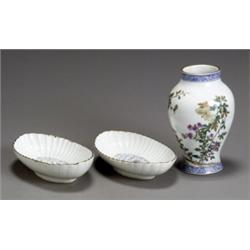 Pair of Arita Blue and White Navette-Form Fluted Dishes, Edo Period, 18th Century, The dishes...