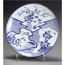 Japanese Blue and White Charger, Meiji Period (1868-1912), Diameter: 21-1/2 in (54.6 cm), $...