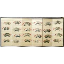 Anonymous Japanese Artist,, Late Edo-Meiji Periods, 19th Century, Scattered Fans: A Pair of S...