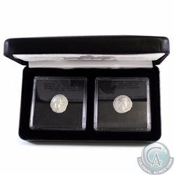 Pair of Ancient Roman Coins - Marcus Aurelius - Life and Death Issued Coins. Each coin is encapsulat